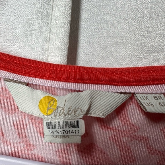 Boden Margot Jersey Dress Coral Sea Bird Dove Print Women’s Size 4 Career Preppy - Picture 6 of 12